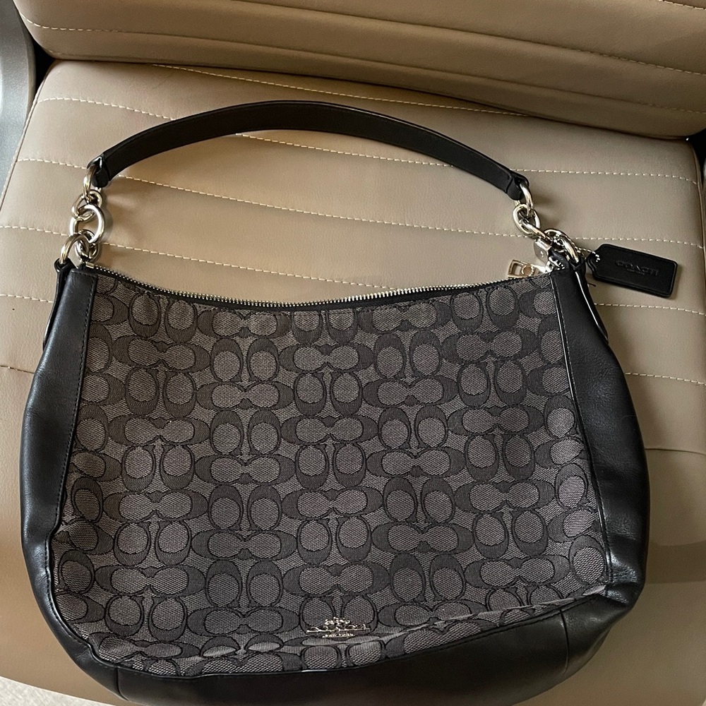 Coach Black and Gray Hobo Bag Like New! Barely used!